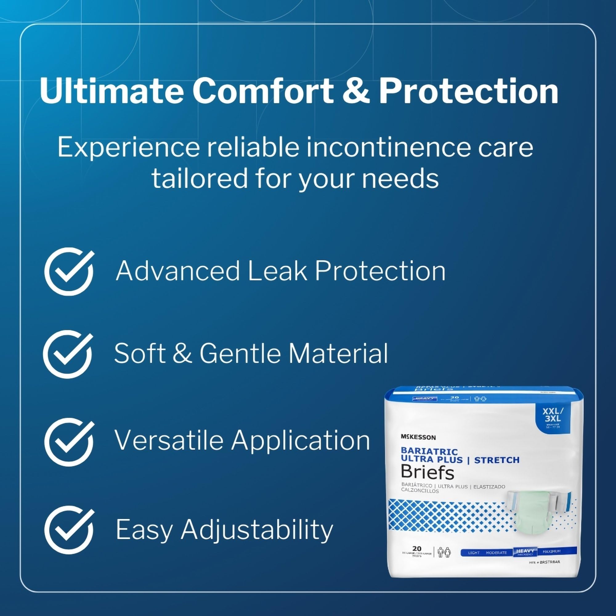 McKesson Ultra Plus Stretch Briefs soft breathable material keeps skin cool.
