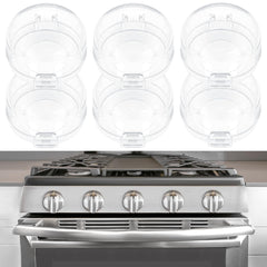 MCOTOP 6-pack stove knob covers protect children on a gas stove.