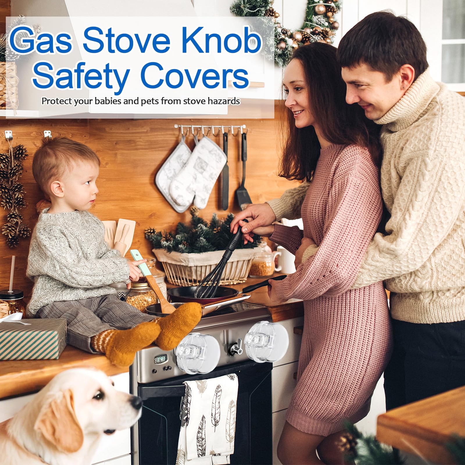 MCOTOP clear knob covers for invisible safety on stoves.