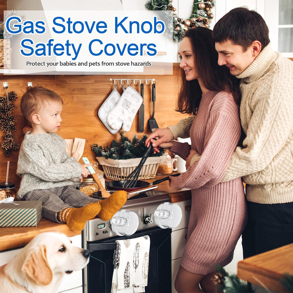 MCOTOP clear knob covers for invisible safety on stoves.