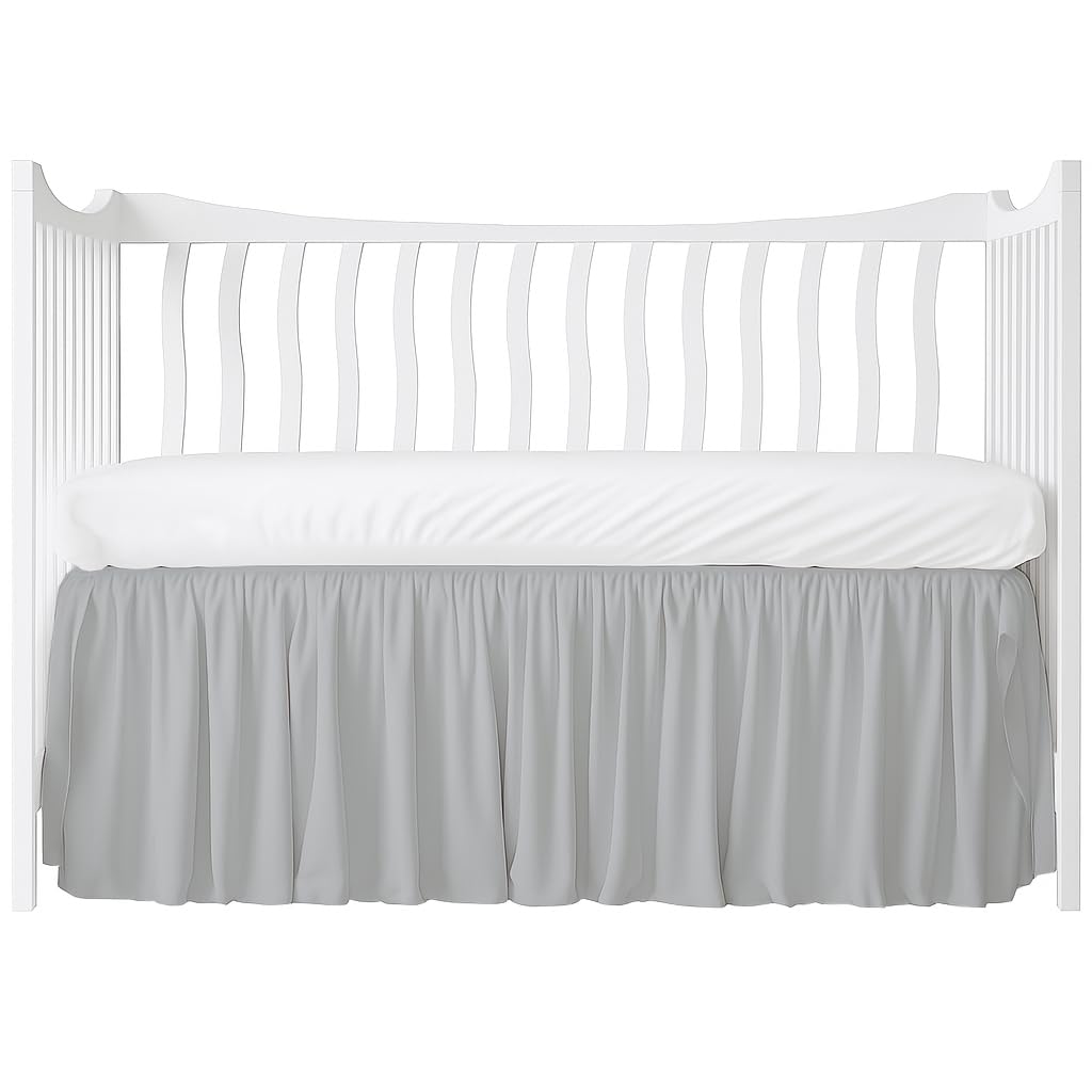 MD Home Decore crib bed skirt with 14-inch drop for a clean nursery look