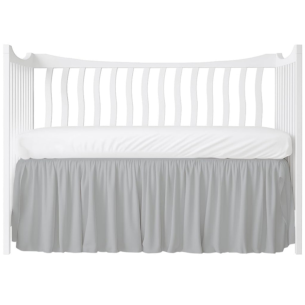 MD Home Decore crib bed skirt with 14-inch drop for a clean nursery look