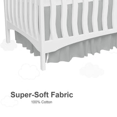 MD Home Decore light grey crib skirt complements any nursery theme
