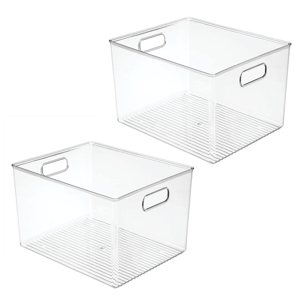 mdesign 2-pack storage bin provides flexible kitchen organization options.