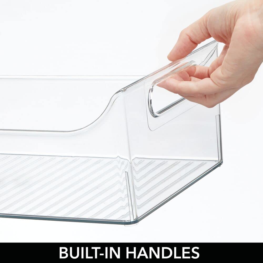 mdesign baby essentials organizer provides organized space for bottles and snacks.