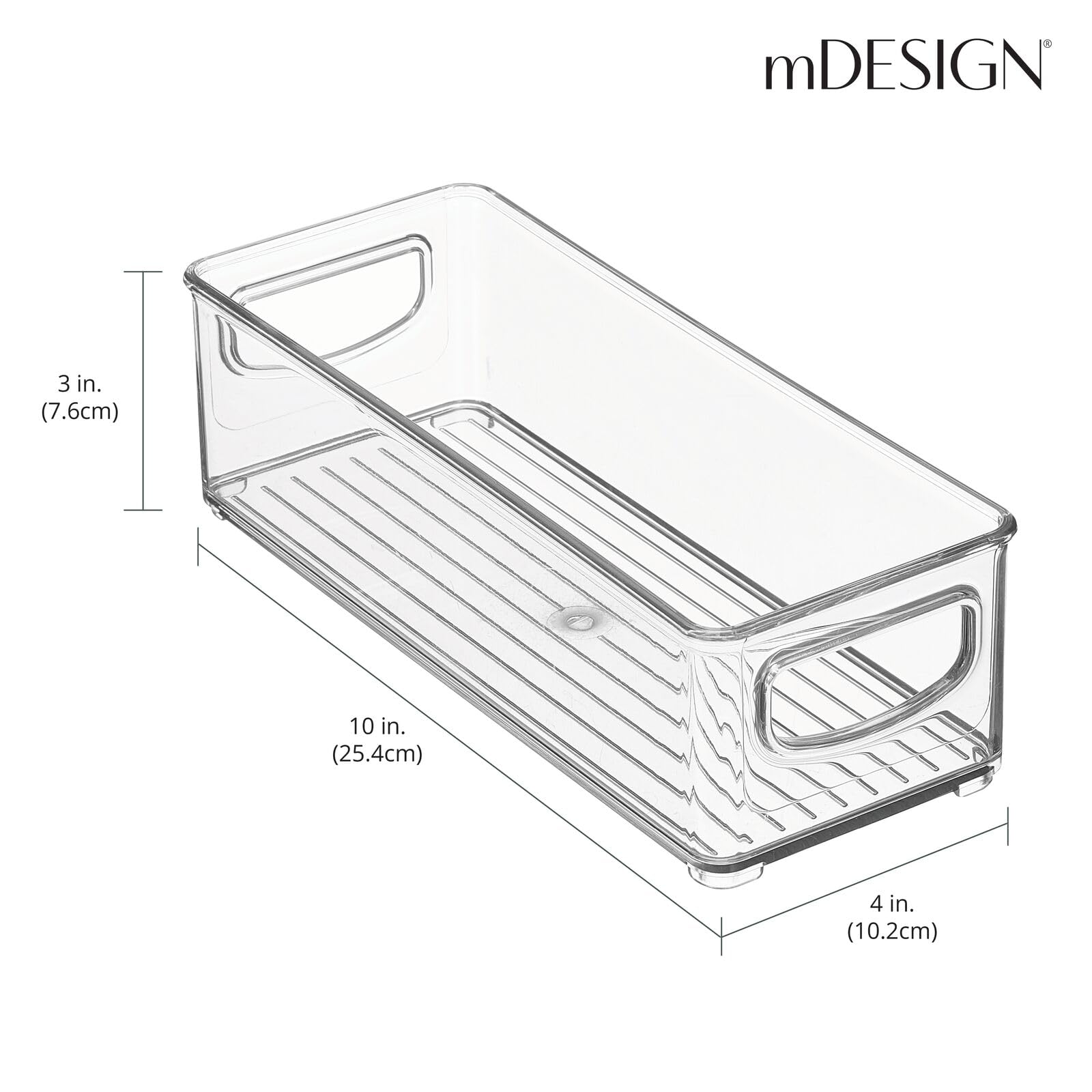 MDesign bin showing fridge and cabinet use for snacks and formula organization.