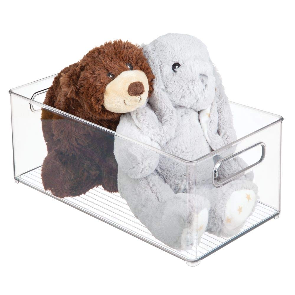 mDesign baby-feeding bin stores cups, lids, spoons, and jars within reach