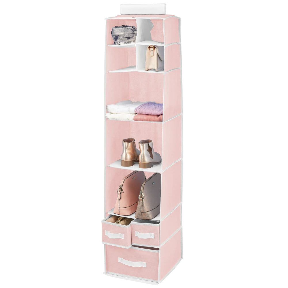 mdesign dorm closet fabric organizer adds compact storage for small spaces