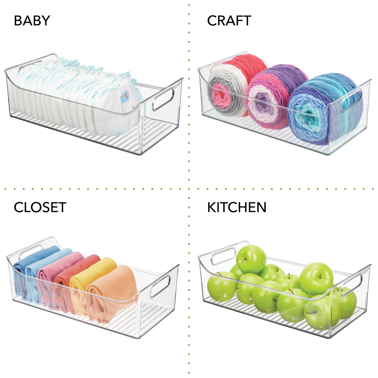 mdesign durable plastic baby storage caddy resists daily use and spills.