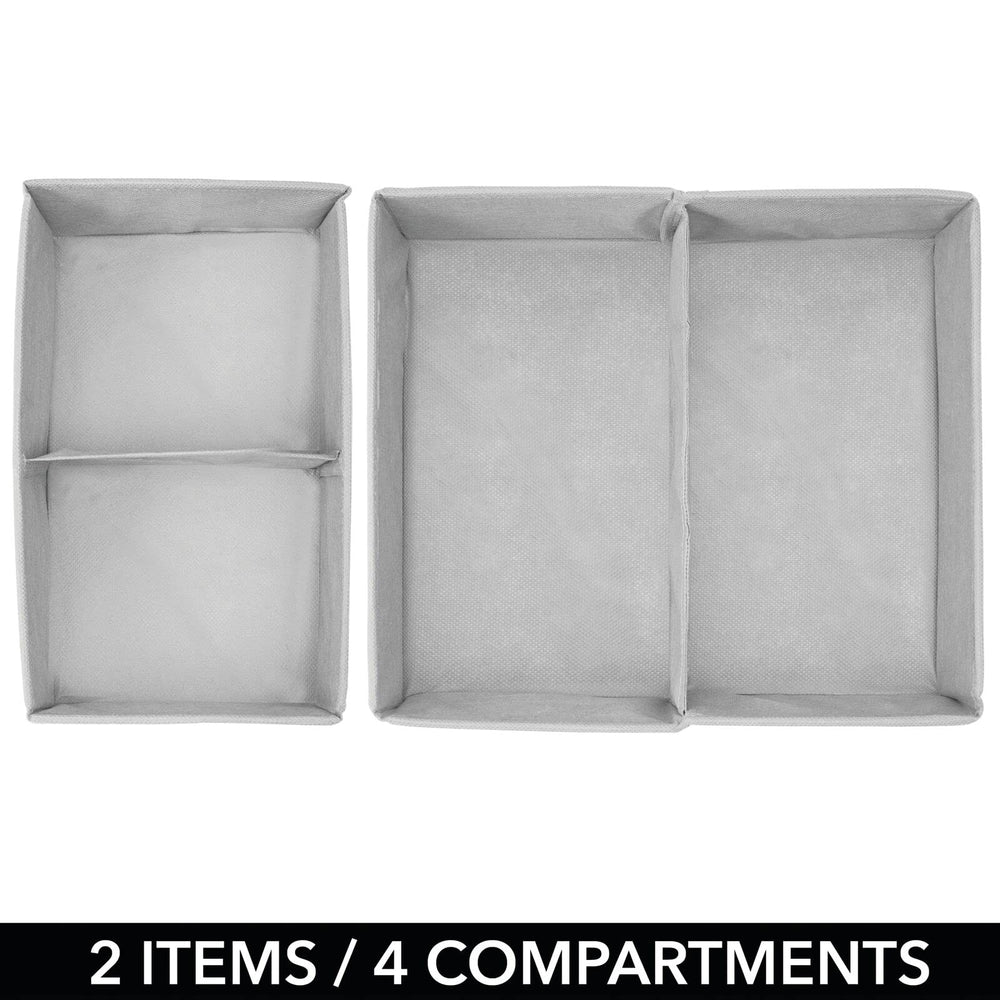 mdesign fabric drawer organizer bin gray white polka dot closet shelf organization