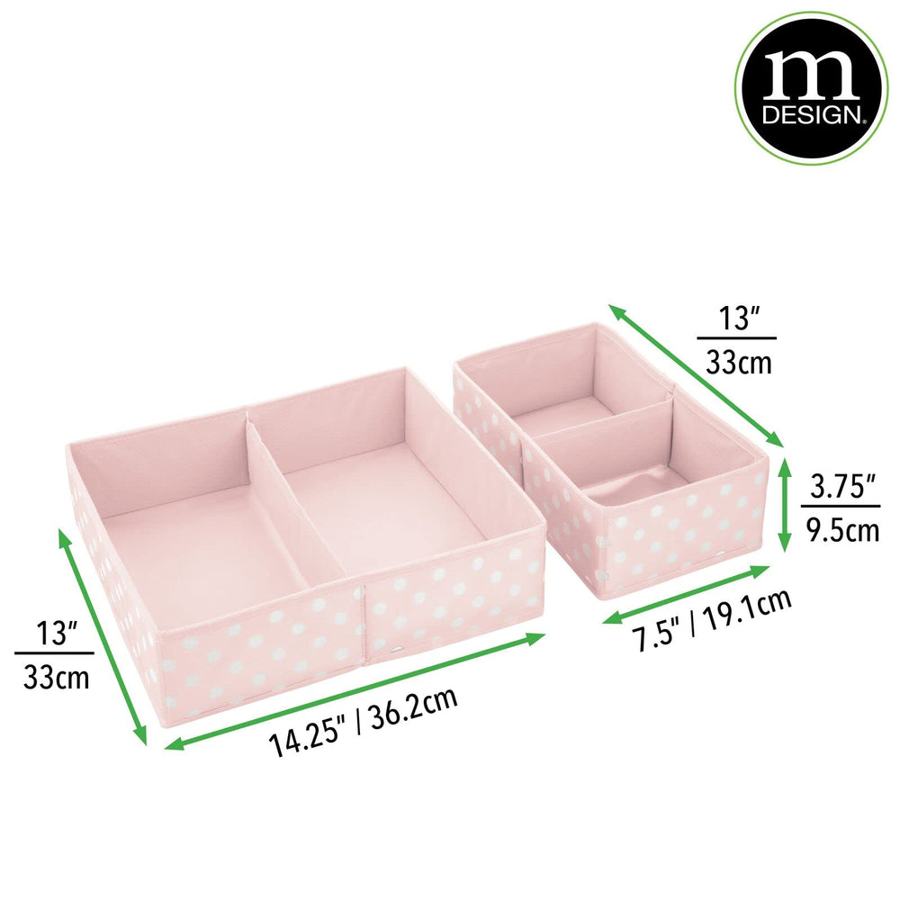 mDesign diaper bin organized in a nursery drawer