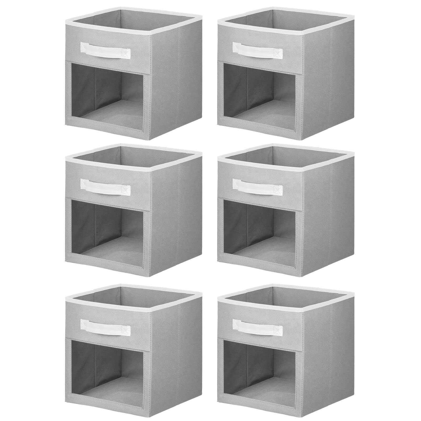 mDesign Jane collection bin gray white matching modern decor