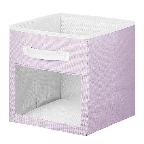 mDesign Jane Collection nursery bin with front window for easy visibility.
