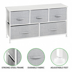 mdesign Lido 5-drawer unit keeps clothes and pacifiers organized