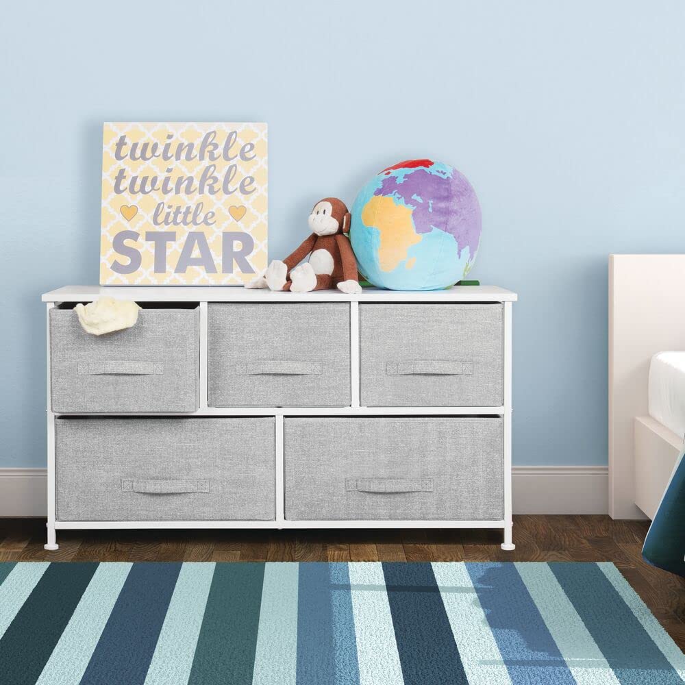 mdesign Lido fabric drawers store clothes, blankets, and essentials neatly
