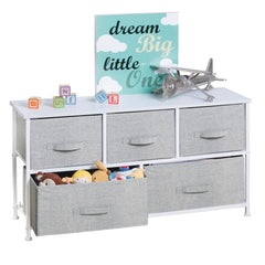 mdesign Lido wood-top dresser with steel frame for durable baby nursery storage