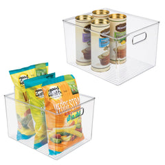 mdesign Ligne Collection pantry storage bin keeps snacks organized and accessible.