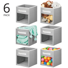 mDesign Playroom bin showing soft texture and collapsible sides