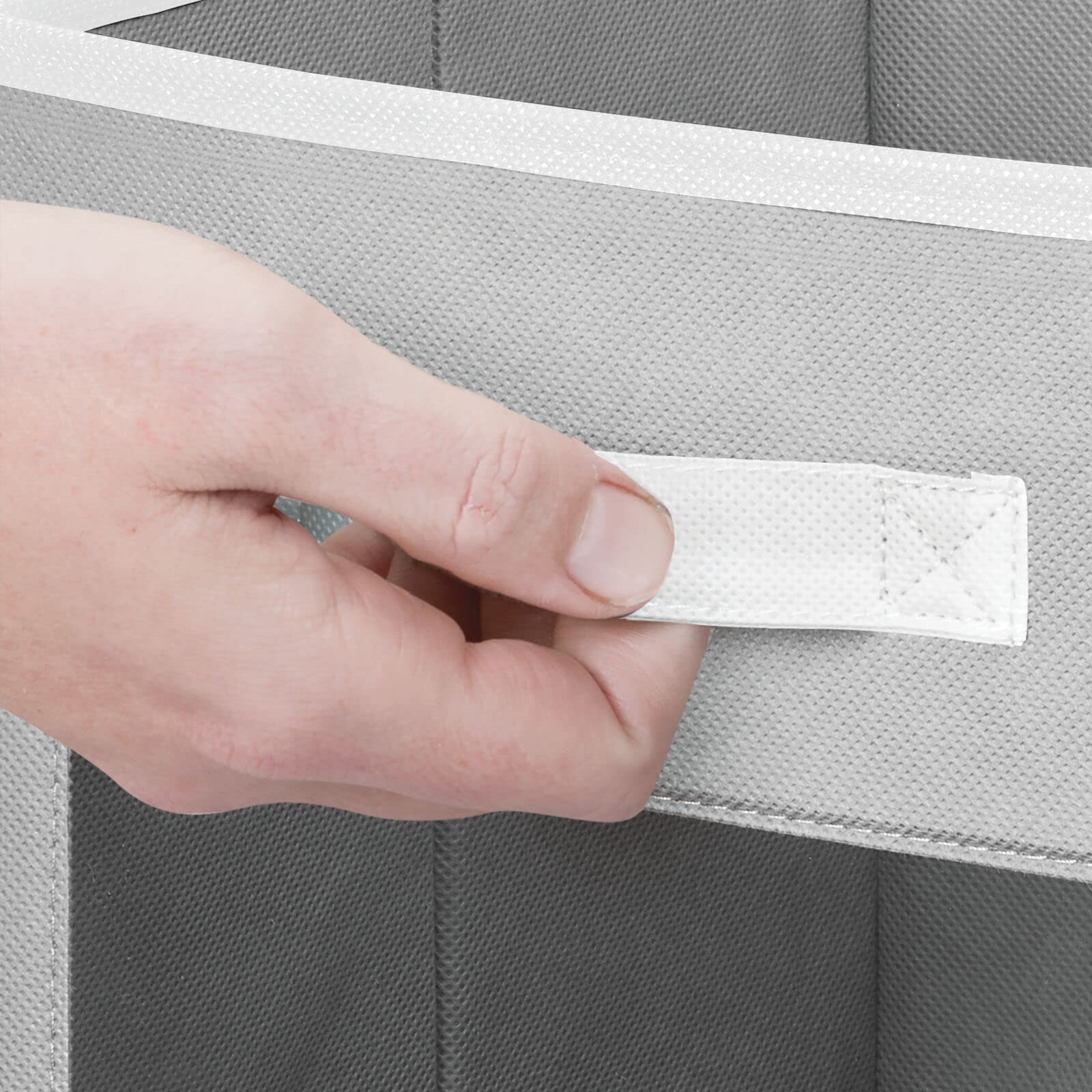 mDesign Reinforced-base bin provides sturdy storage on shelves