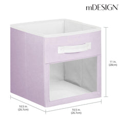 mDesign see-through window bin in nursery for quick contents check.