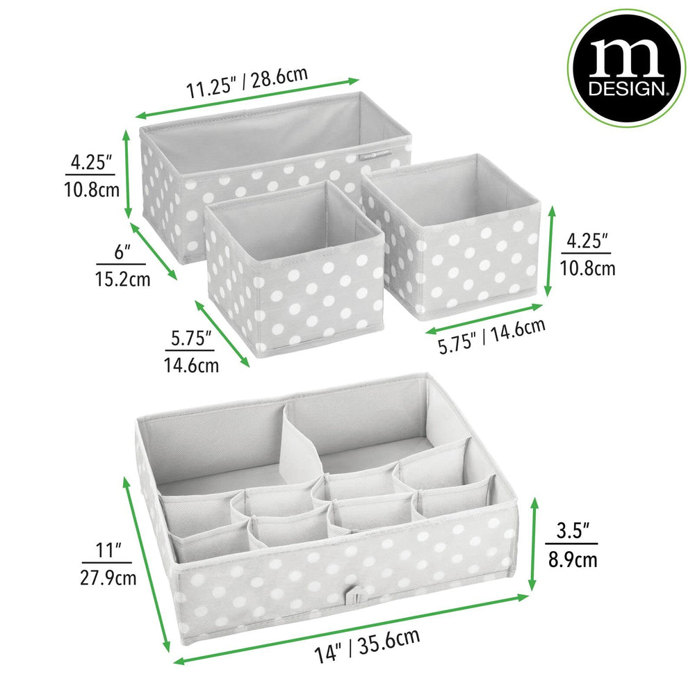 mdesign small fabric bin 5.75x5.75x4.25 stores socks and accessories