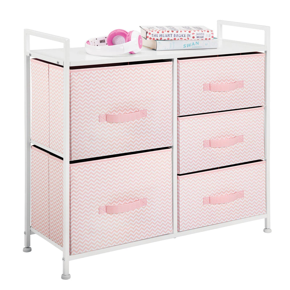 mdesign Spira dresser in bedroom scene complements soft pink accents