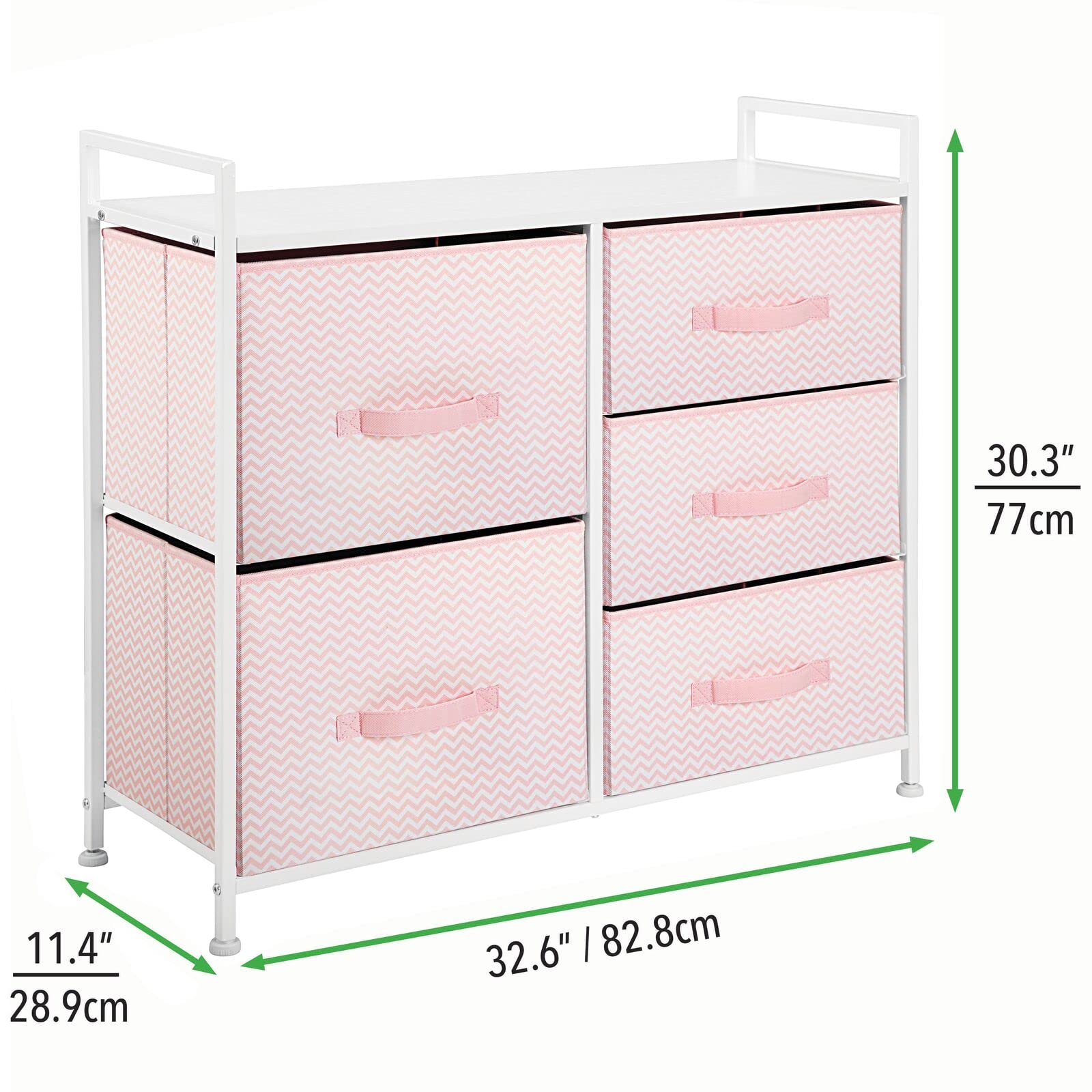 mdesign Spira fabric drawers front demonstrate easy-access organization