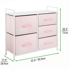 mdesign Spira fabric drawers front demonstrate easy-access organization