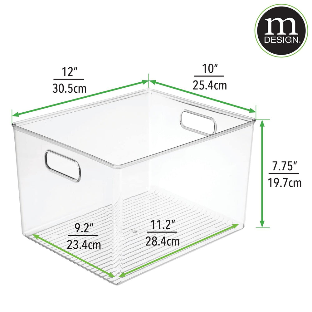 mdesign Ligne Collection transparent kitchen organization bin for versatile use.