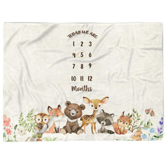 MDPrints Global twin milestone blanket spread for cozy two-baby photos and growth moments.