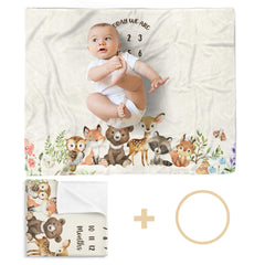 MDPrints Global wooden month marker pairs with the blanket for clear monthly milestones.