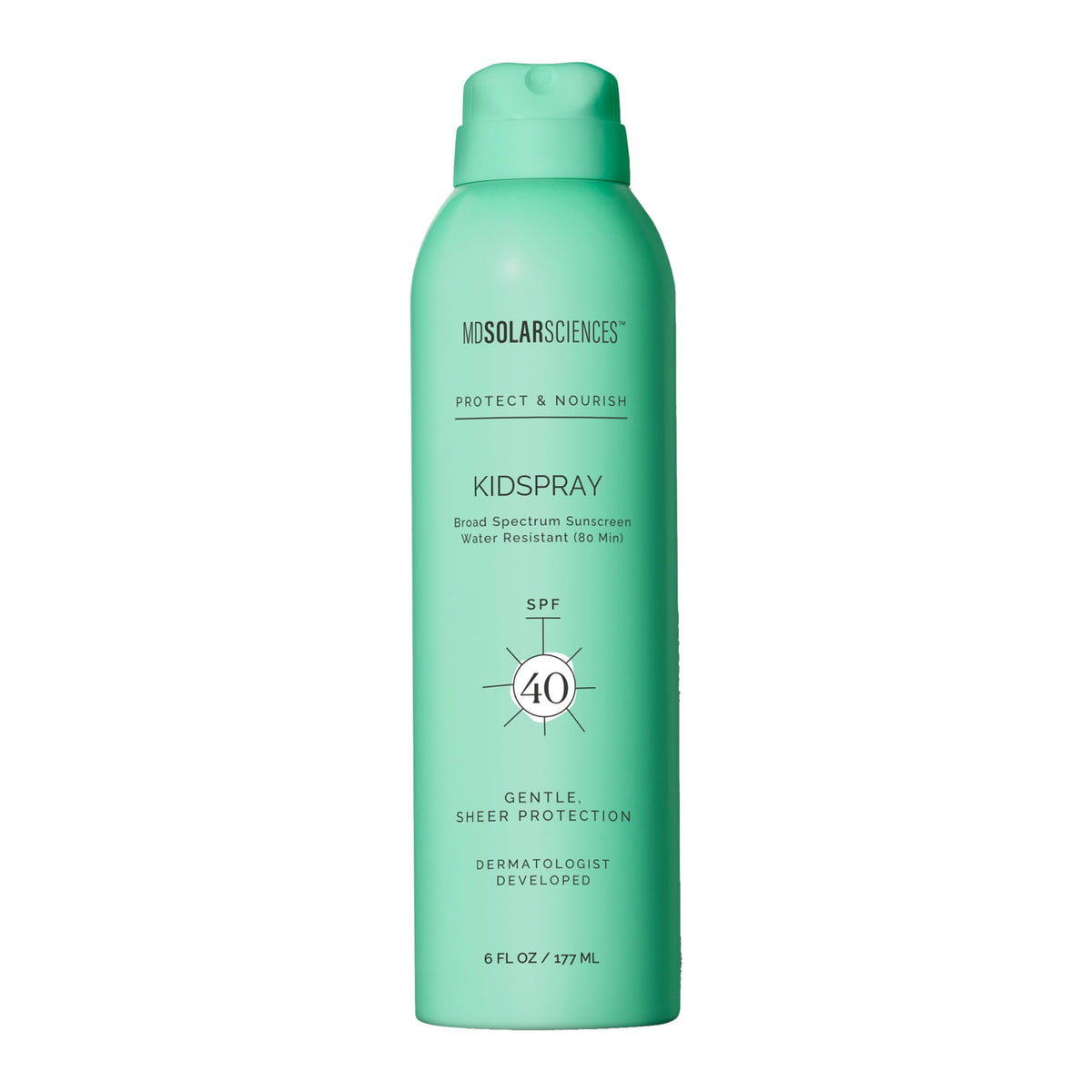 MDSolarSciences KidSpray 360-degree mist for easy, even application on kids.