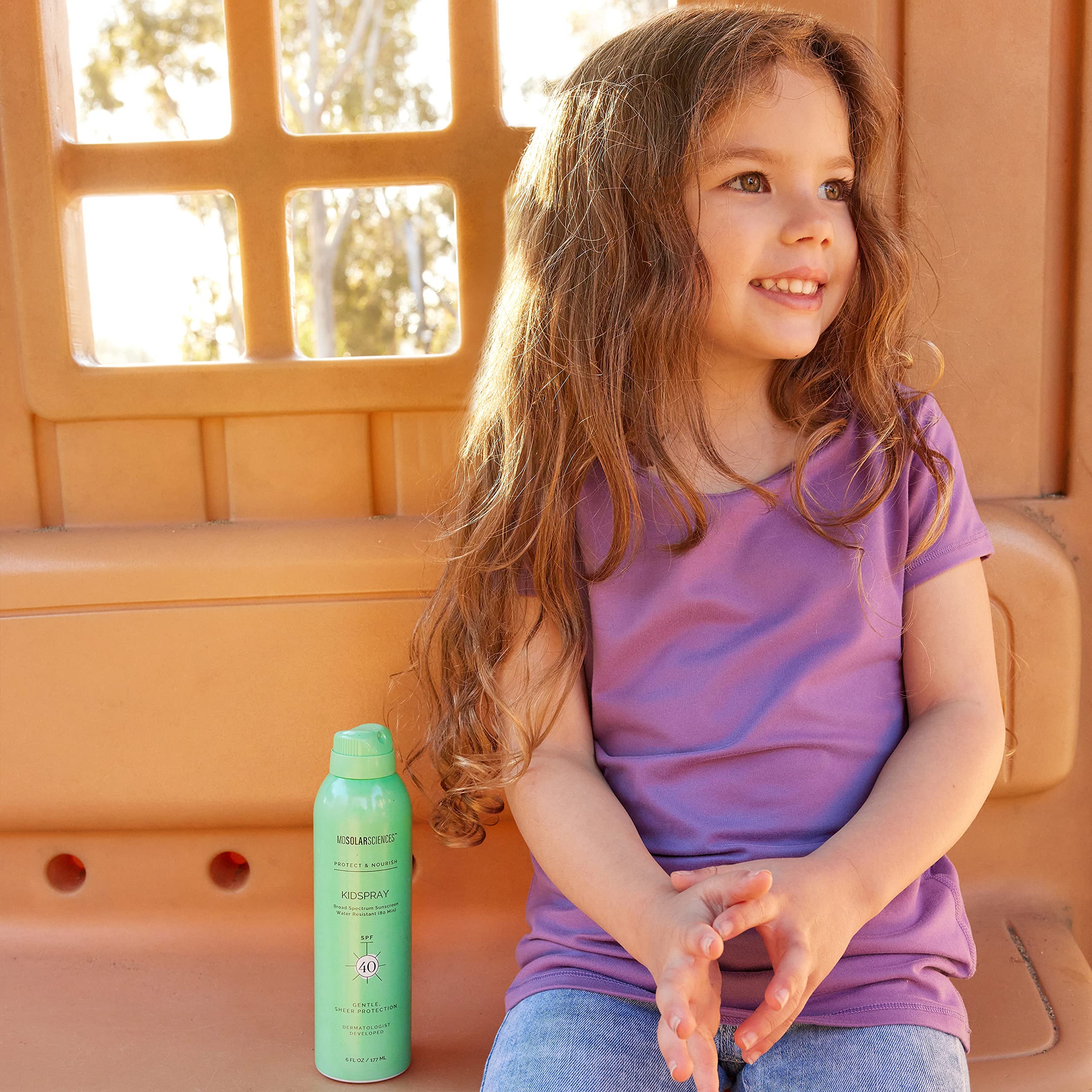 MDSolarSciences KidSpray provides water resistance up to 80 minutes for outdoor fun.