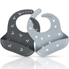 ME.FAN silicone baby bib with 3D pocket catching crumbs during meals