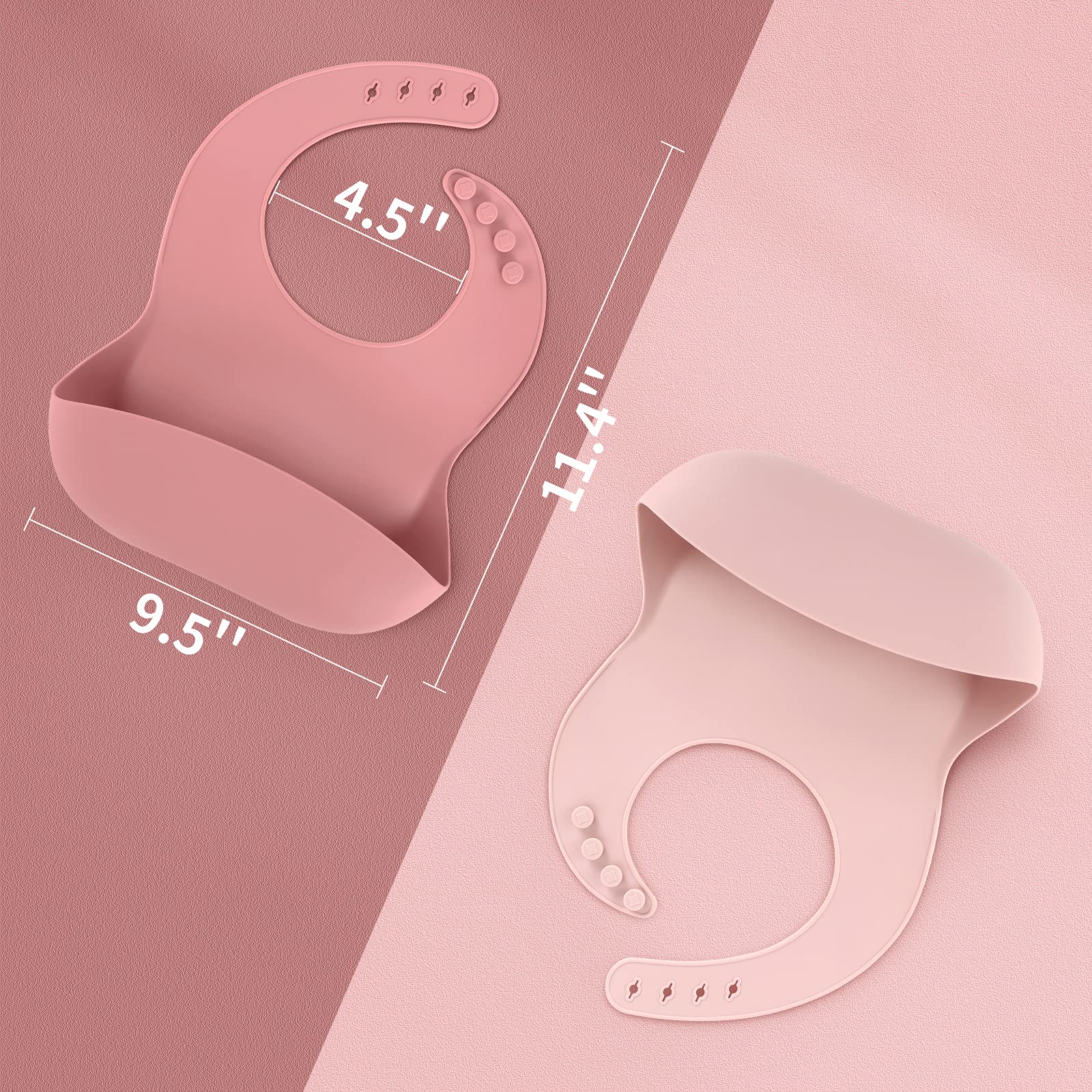 ME.FAN adjustable-neck silicone bib with secure snaps for growing children