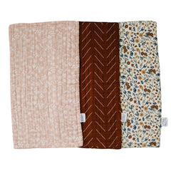 Mebie Baby floral-print burp cloths in 3-pack protect outfits from spit-up