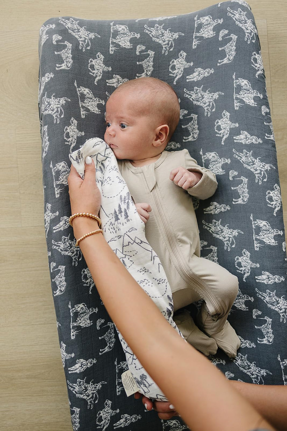 Mebie Baby burp cloths being washed in cold water for easy care