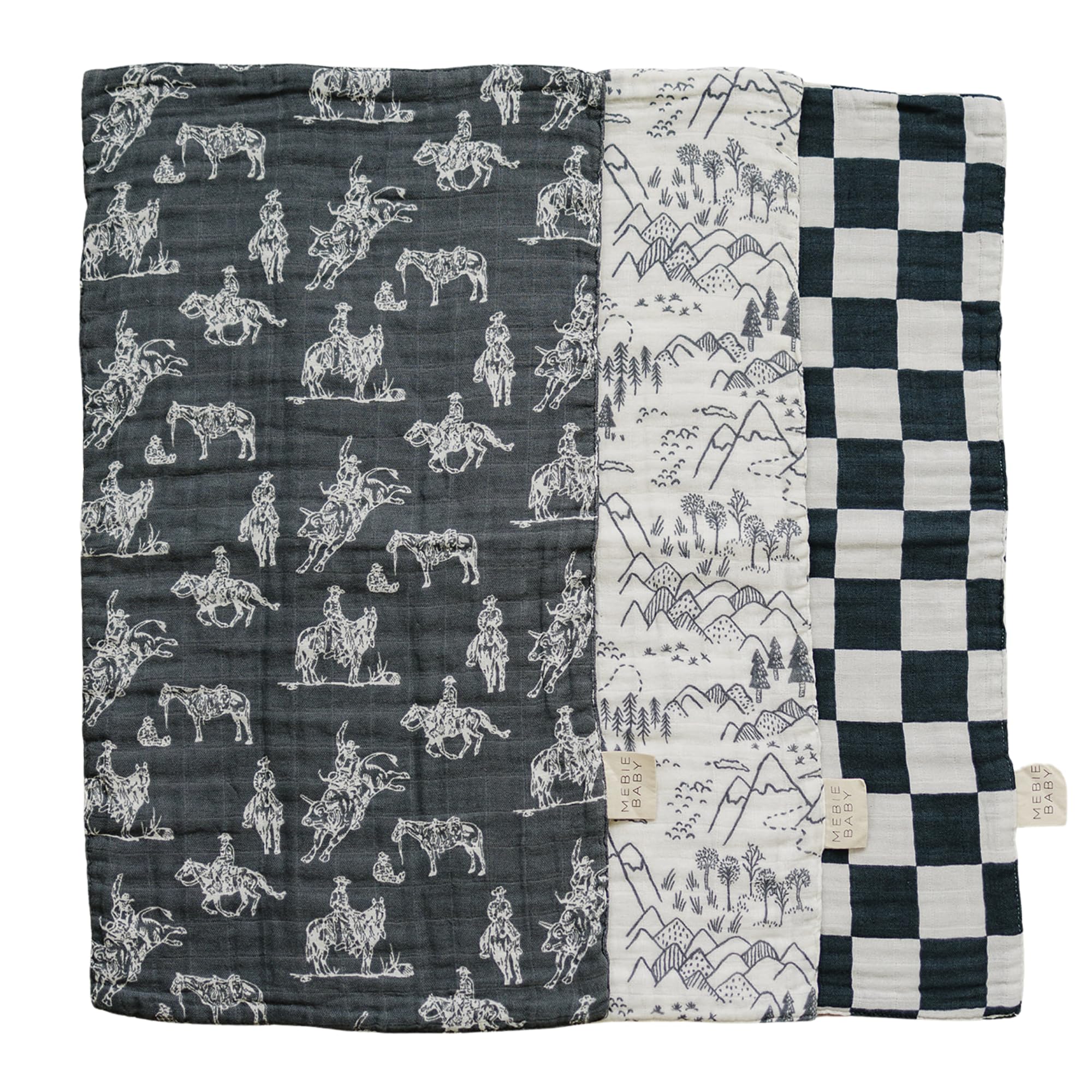 Mebie Baby burp cloths in muslin fabric protect baby's skin while catching spit-ups
