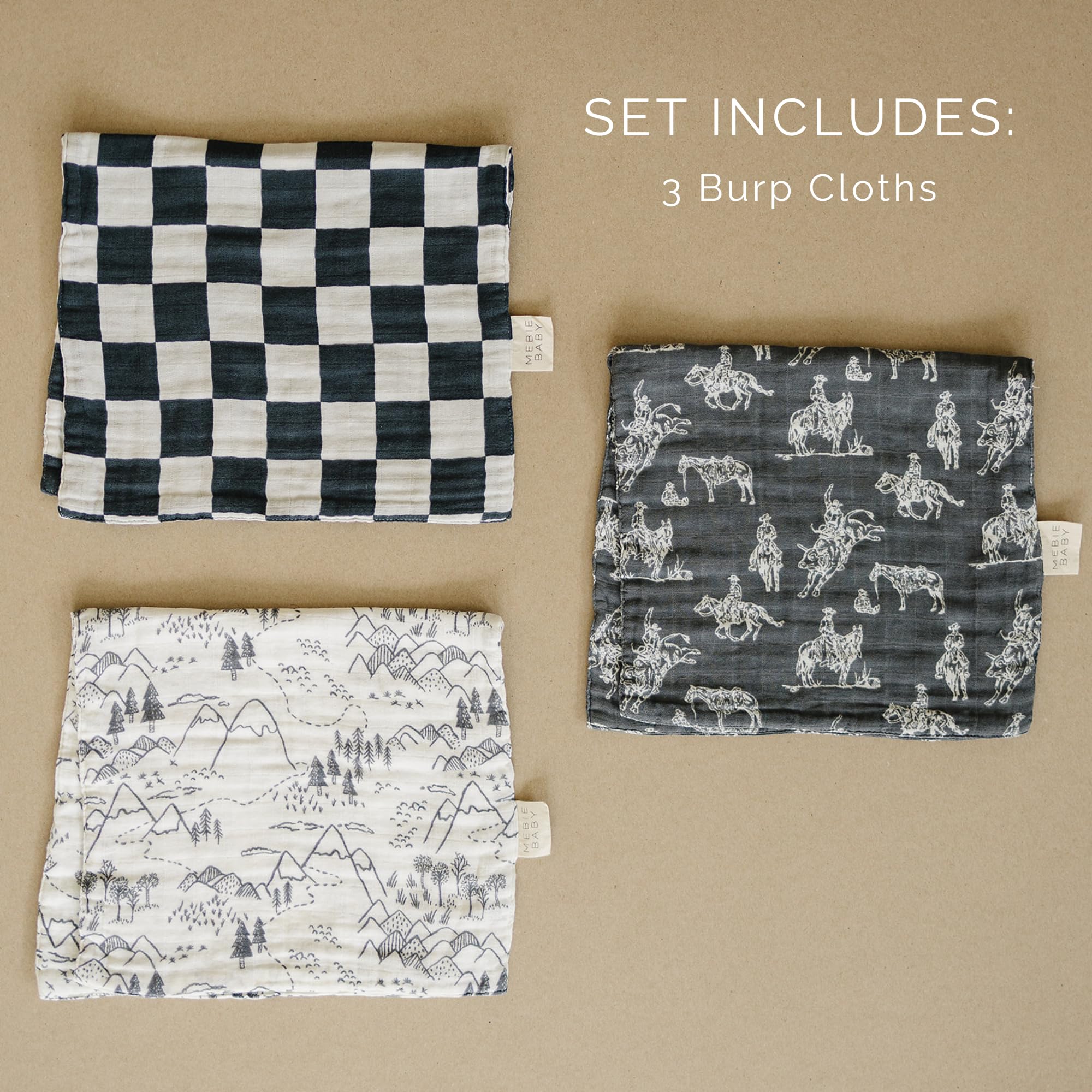 Mebie Baby burp cloths with soft touch are gentle on baby skin