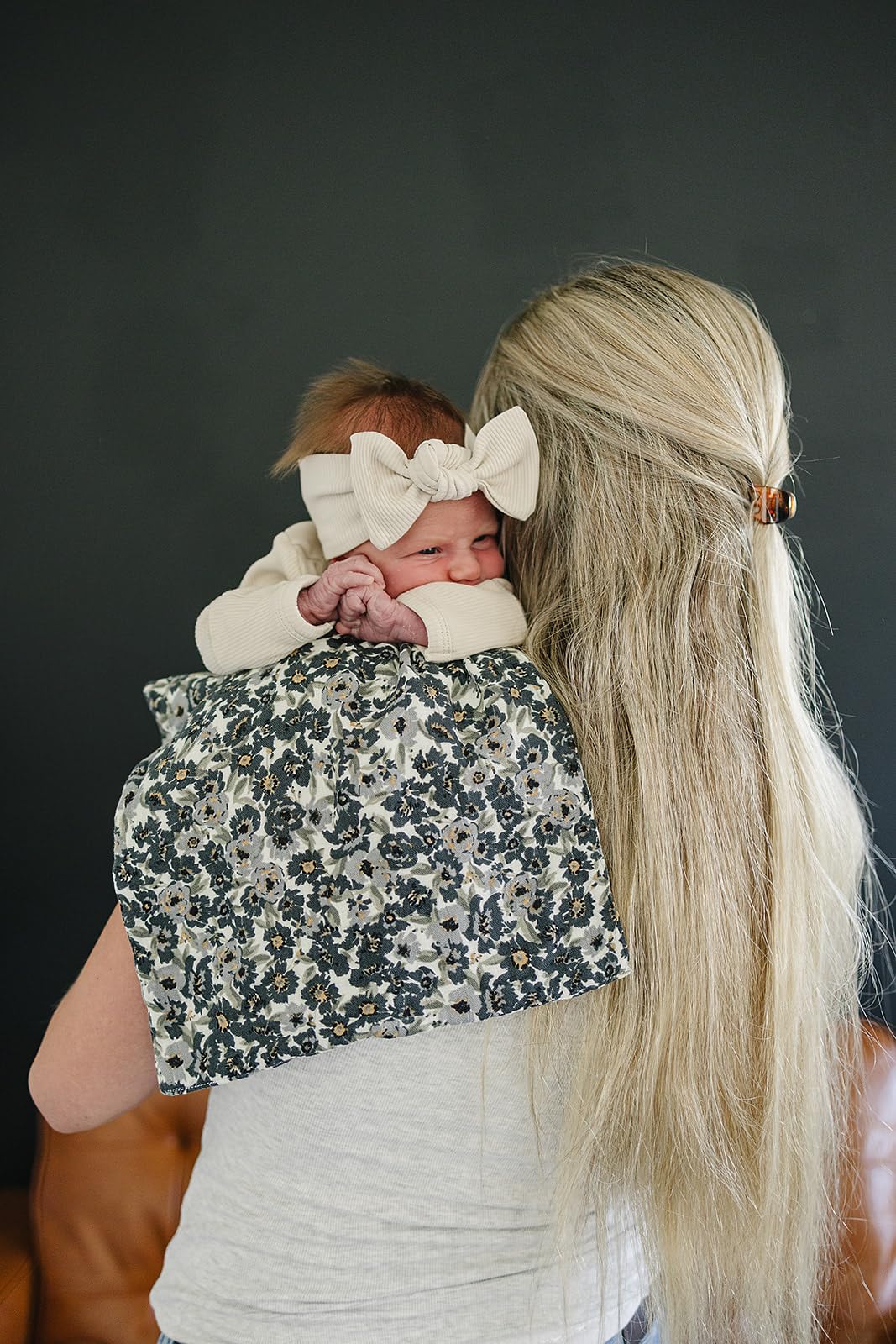 Mebie Baby burp cloths in assorted colors to match nursery decor.