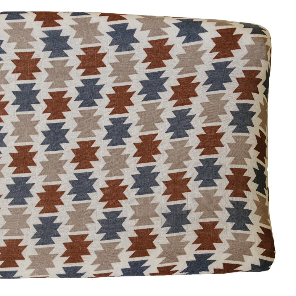 Mebie Baby Western Aztec changing pad cover adds soft comfort to diaper changes