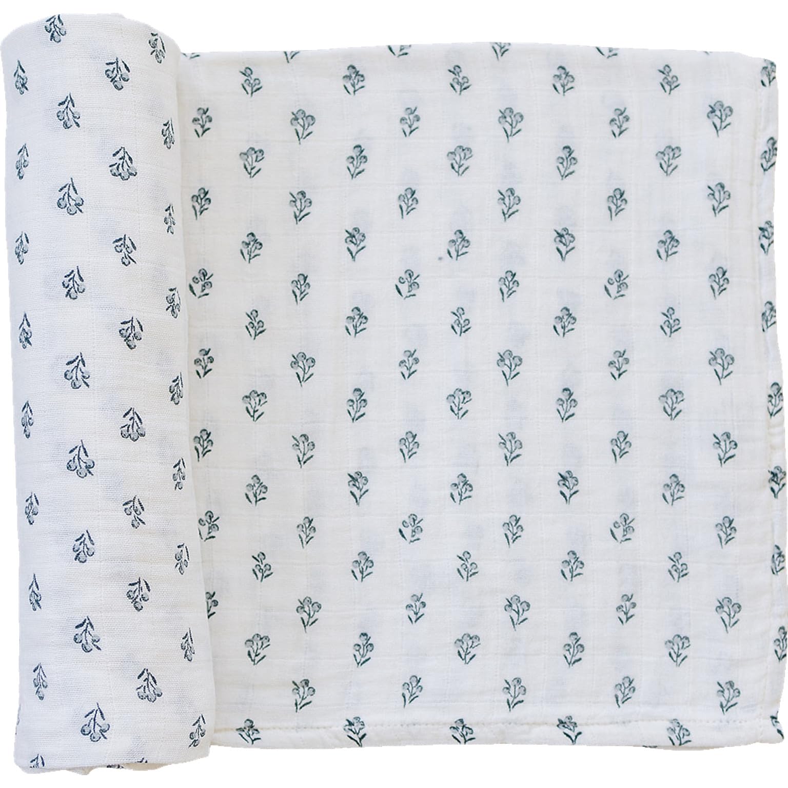 Mebie Baby Cream Berry swaddle fold in soft muslin for newborn comfort