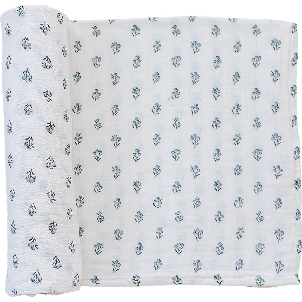 Mebie Baby Cream Berry swaddle fold in soft muslin for newborn comfort