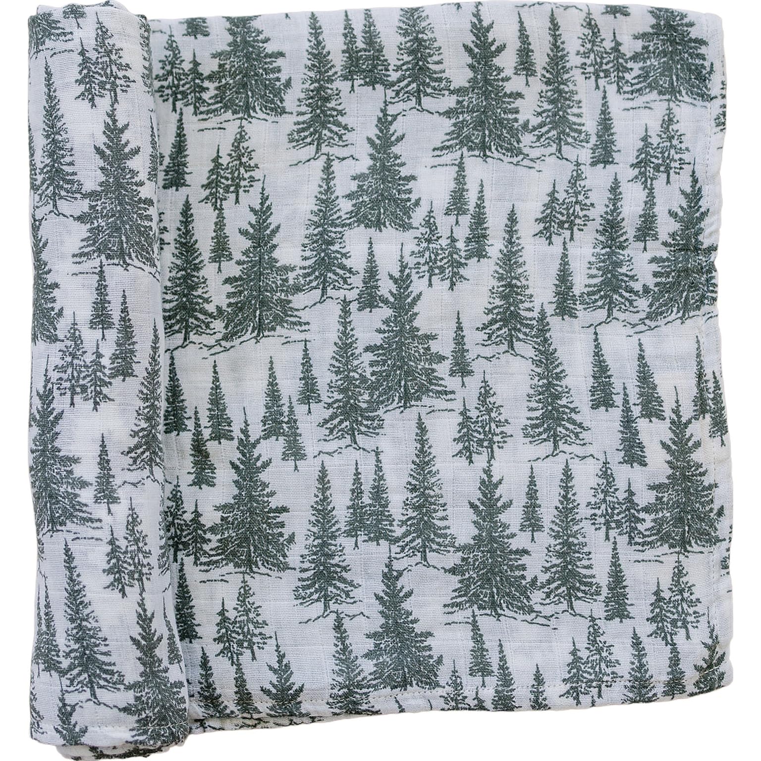 Mebie Baby forest muslin swaddle blanket, breathable 100% cotton for newborn comfort.