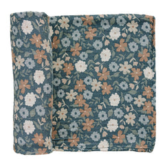 Mebie Baby Midnight Floral Swaddle soft muslin for secure newborn wrapping