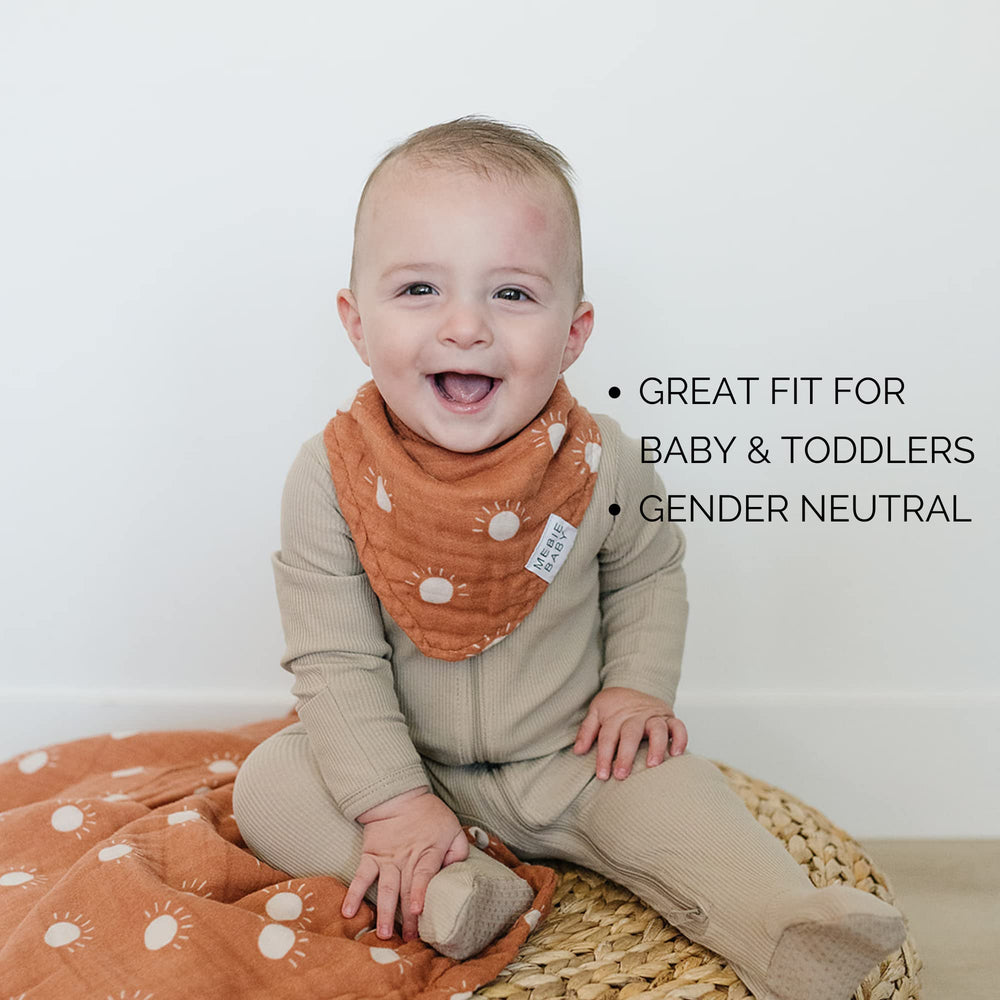 Mebie Baby Muslin Bibs lightweight-soft feel for all-day comfort.
