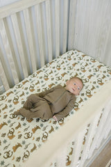 Mebie Baby Soft Muslin crib sheet keeps baby cool and cozy