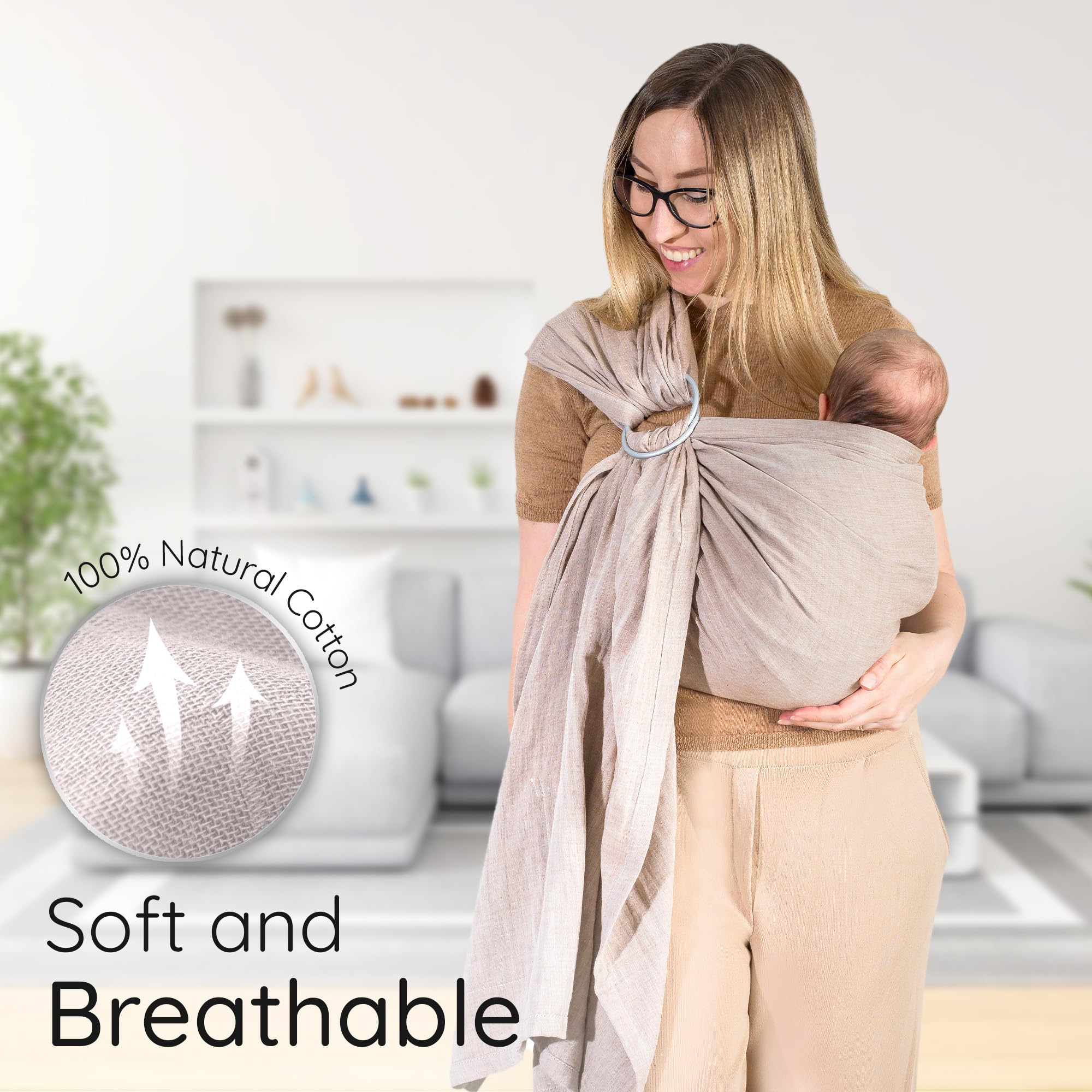 Mebien Ring Sling Sand adjustable one-size fit for most caregivers
