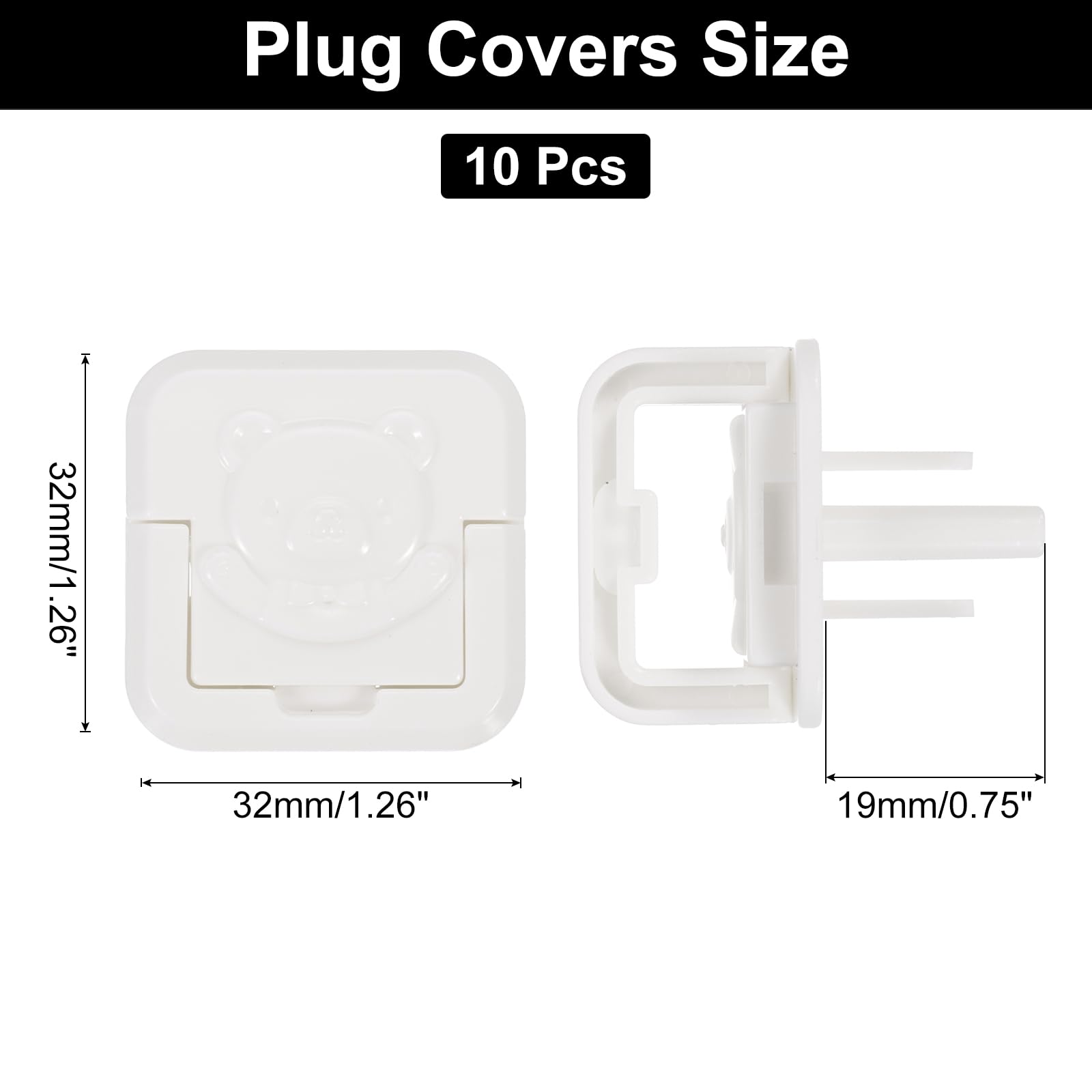 Close up of MECCANIXITY plug covers installed on a standard outlet.
