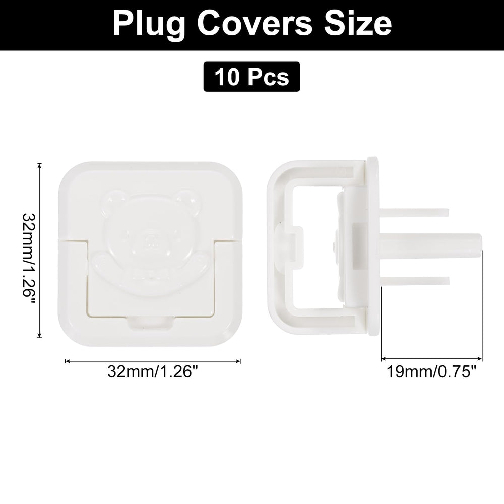 Close up of MECCANIXITY plug covers installed on a standard outlet.